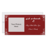 Eid Mubarak Burgundy White Swirl Photo Cards