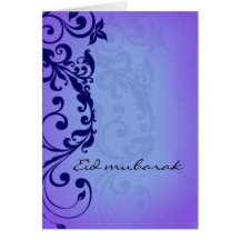 Eid mubarak - deep purple greeting card