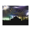 Eid mubarak greeting card postcard