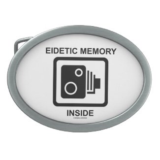 Eidetic Memory Inside (Camera Sign Photographic) Oval Belt Buckles