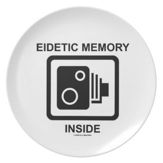 Eidetic Memory Inside (Camera Sign Photographic) Dinner Plates