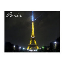 eiffel night lights postcards