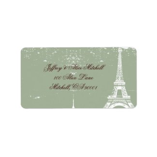 Eiffel Tower Address Labels label