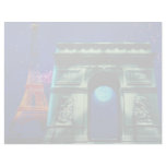 Eiffel Tower and Arc de Triomphe with moon Customized Letterhead