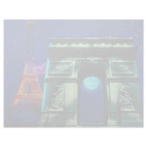 Eiffel Tower and Arc de Triomphe with moon Customized Letterhead