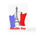 Eiffel Tower and French Flag Bastille Day Tees Cards