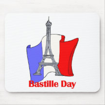 Eiffel Tower and French Flag Bastille Day Tees Mousepad