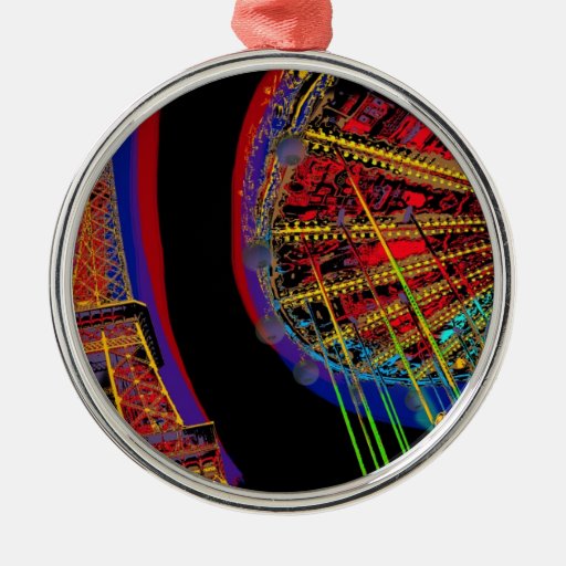eiffel tower and merry go round metal ornament zazzle eiffel tower and merry go round metal ornament zazzle
