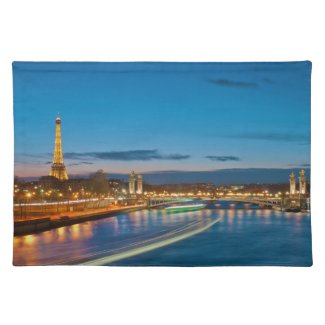 Eiffel Tower and Pont Alexandre III at Night Placemat