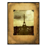 Eiffel Tower Antiqued Scrapbook Page Post Card