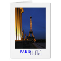 Eiffel Tower at Dusk, Card by Design1Shack Eiffel Tower at Dusk, Card