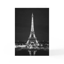 Eiffel Tower at Night - B/W Greeting Card