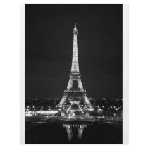 Eiffel Tower at Night - B/W Custom Flyer