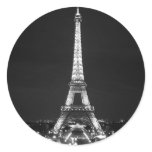 Eiffel Tower at Night - B/W stickers