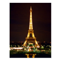 Eiffel Tower at Night - Color Post Cards