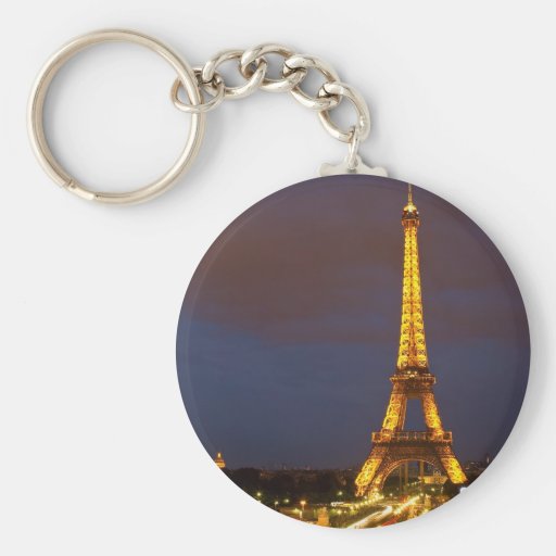Eiffel Tower at Night Keychains