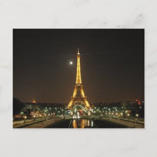 Eiffel Tower at Night Postcard postcard