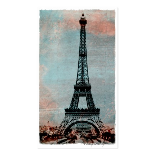 Eiffel Tower at Sunrise Vintage Style #3 Business Card Templates (front side)