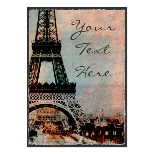 Eiffel Tower at Sunrise Vintage Style Business Card Templates (front side)