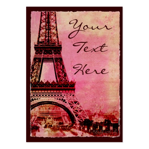 Eiffel Tower at Sunset Vintage Style #2 Business Card (front side)