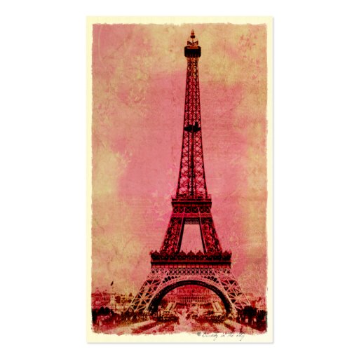 Eiffel Tower at Sunset Vintage Style #3 Business Card Template