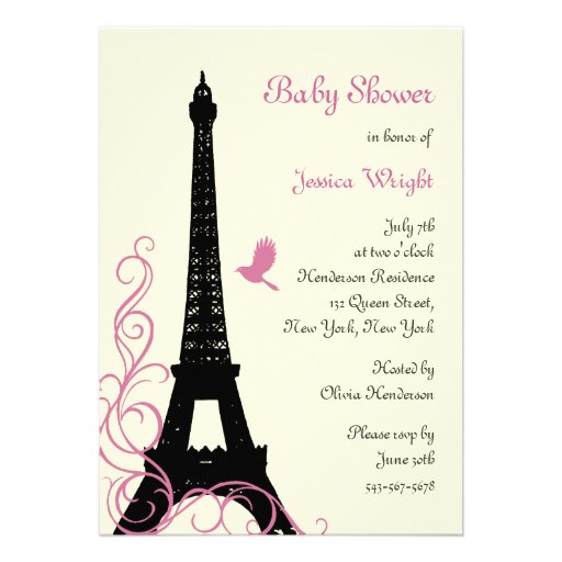 Eiffel Tower Baby Shower Invitation