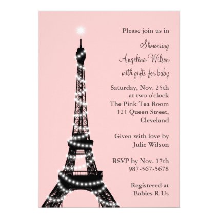 Eiffel Tower Baby Shower Invitation (pink)
