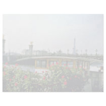 Eiffel Tower, barges, Paris, France  flowers Customized Letterhead