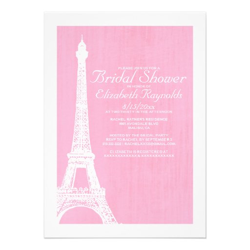 Eiffel Tower Bridal Shower Invitations