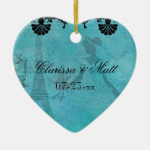 Eiffel Tower Bride Custom Heart Keepsake Ornament