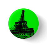 Eiffel Tower Button in Green