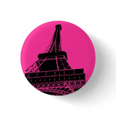 Eiffel Tower Button in Pink by hexopus
