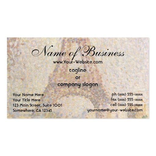 Eiffel Tower by Georges Pierre Seurat Business Card (front side)