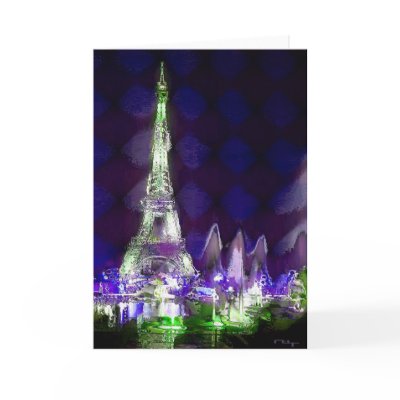 Eiffel tower by night(card) by nefera