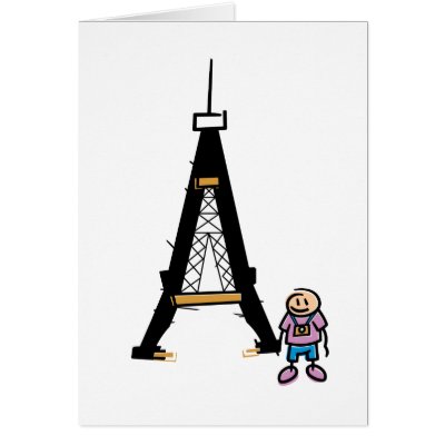 Eiffel Tower Cartoon Greeting