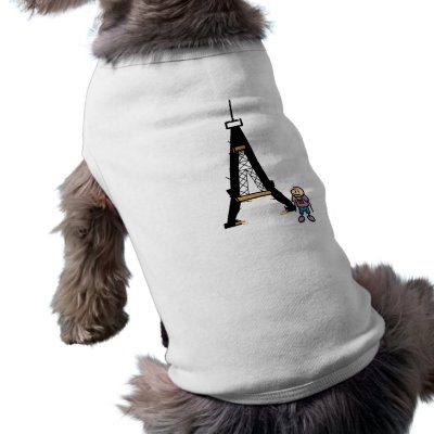 Eiffel Tower Cartoon Dog T Shirt by alternateworlds