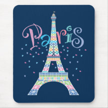 Eiffel Tower Confetti Mousepad