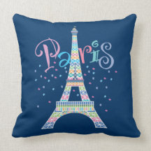 Eiffel Tower Confetti Pillow