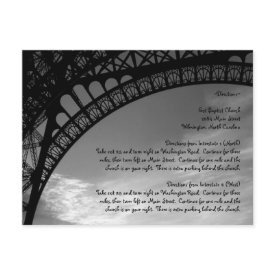 Eiffel Tower Direction Cards postcard