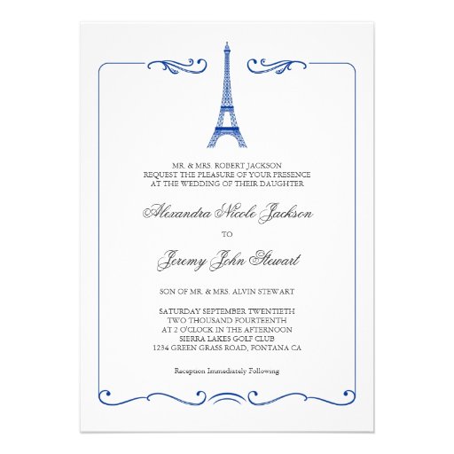 Eiffel Tower Elegant Wedding Invitation