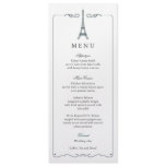 Eiffel Tower Elegant Wedding Menu Card Announcements