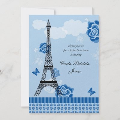 Eiffel Tower French Bridal Shower Invitation by marlenedesigner