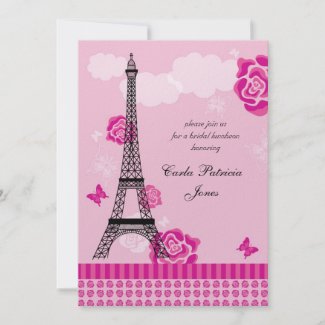 Eiffel Tower French Bridal Shower Invitation invitation