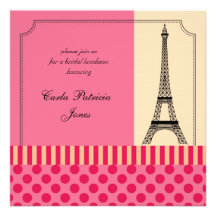 Eiffel Tower French Bridal Shower Invitation