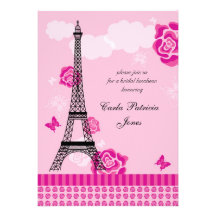 Eiffel Tower French Bridal Shower Invitation