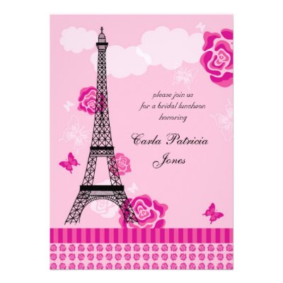 Eiffel Tower French Bridal Shower Invitation