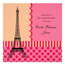 Eiffel Tower French Bridal Shower Invitation