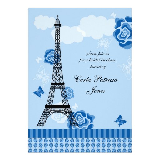 Eiffel Tower French Bridal Shower Invitation