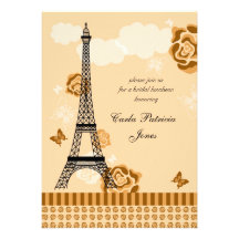 Eiffel Tower French Bridal Shower Invitation