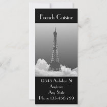 Eiffel Tower French Cuisine Marketing Bookmark Rack Card
